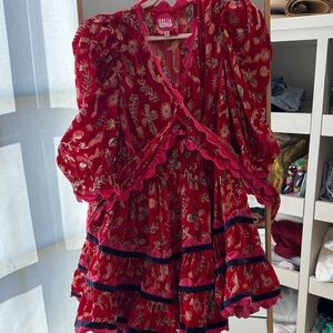 CeliaB Red and Pink Floral Dress